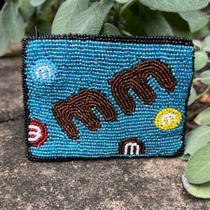EUC Beaded M&M Coin Purse